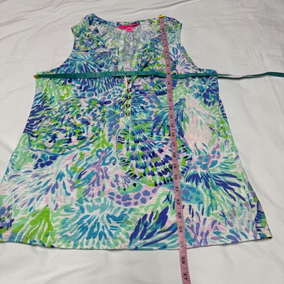 Lilly Pulitzer Essie Tank Top “Shell Of A Party” Medium EUC - Picture 7 of 9